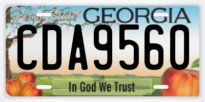 GA license plate CDA9560