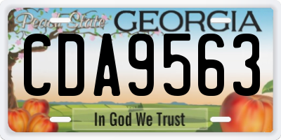 GA license plate CDA9563