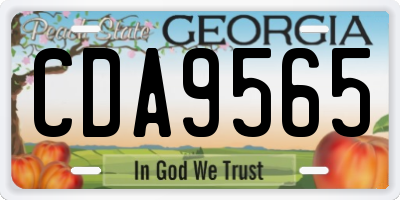 GA license plate CDA9565