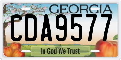 GA license plate CDA9577