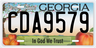 GA license plate CDA9579