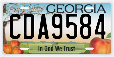 GA license plate CDA9584