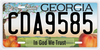 GA license plate CDA9585