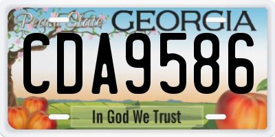 GA license plate CDA9586