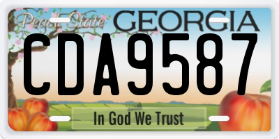 GA license plate CDA9587