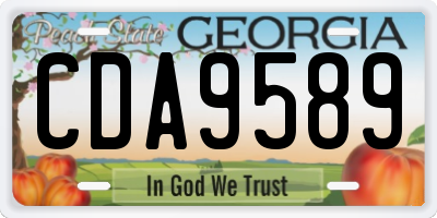 GA license plate CDA9589