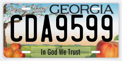GA license plate CDA9599