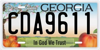 GA license plate CDA9611