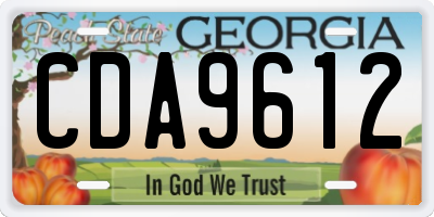 GA license plate CDA9612