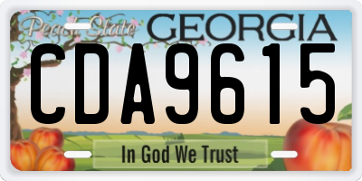 GA license plate CDA9615