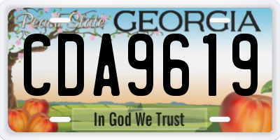 GA license plate CDA9619