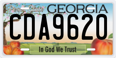 GA license plate CDA9620