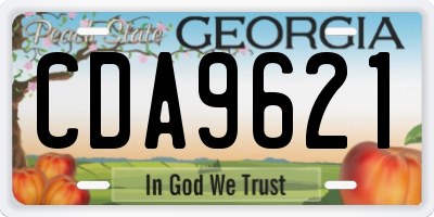 GA license plate CDA9621