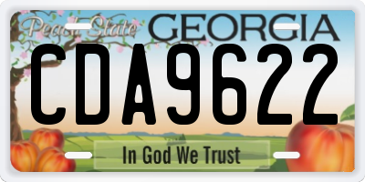 GA license plate CDA9622