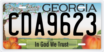 GA license plate CDA9623