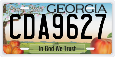 GA license plate CDA9627