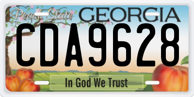 GA license plate CDA9628