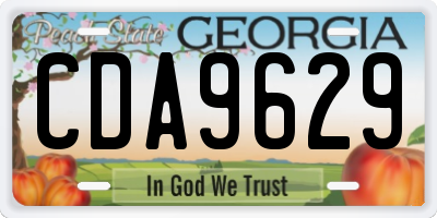 GA license plate CDA9629