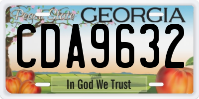 GA license plate CDA9632