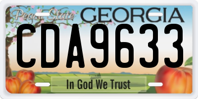 GA license plate CDA9633