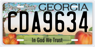 GA license plate CDA9634
