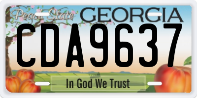 GA license plate CDA9637