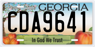 GA license plate CDA9641