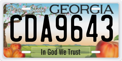 GA license plate CDA9643