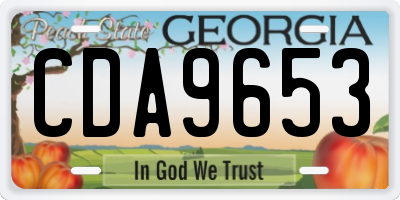 GA license plate CDA9653