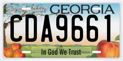 GA license plate CDA9661