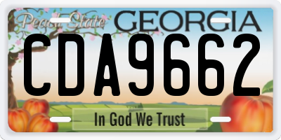 GA license plate CDA9662
