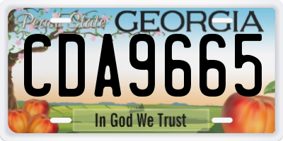 GA license plate CDA9665