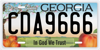 GA license plate CDA9666