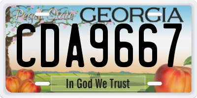 GA license plate CDA9667