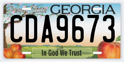 GA license plate CDA9673