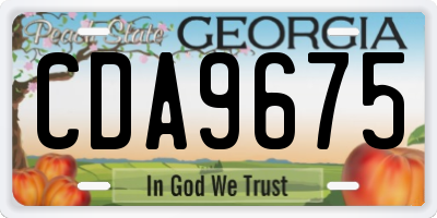 GA license plate CDA9675