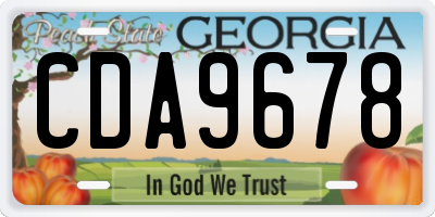 GA license plate CDA9678
