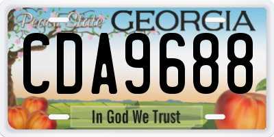 GA license plate CDA9688
