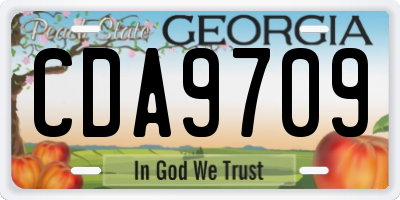 GA license plate CDA9709