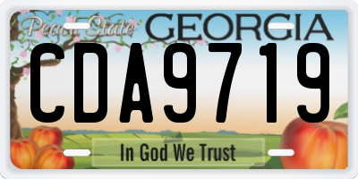 GA license plate CDA9719