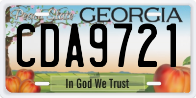 GA license plate CDA9721