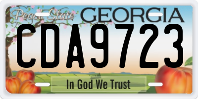 GA license plate CDA9723