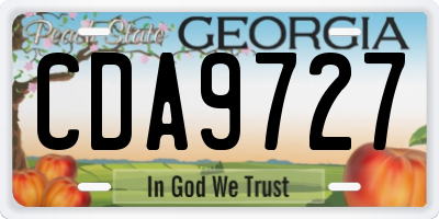 GA license plate CDA9727