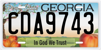 GA license plate CDA9743