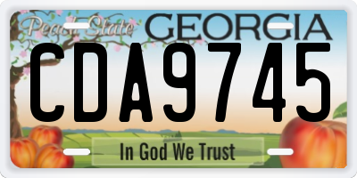 GA license plate CDA9745