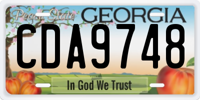 GA license plate CDA9748