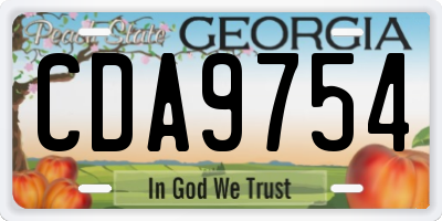 GA license plate CDA9754