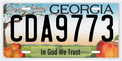 GA license plate CDA9773