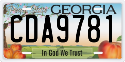 GA license plate CDA9781