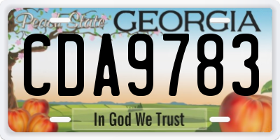 GA license plate CDA9783